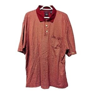 Dockers Golf Men’s Polo‎ Shirt Size L Mercerized Cotton Burgundy Print